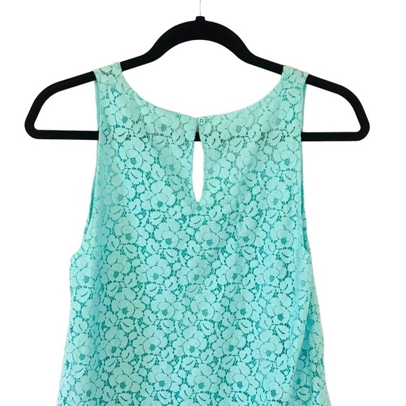 Aritzia Talula Floral Aqua Teal Blue Sleeveless Top Blouse SZ small - Picture 4 of 7